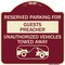 Signmission Reserved Parking for Guest Preacher Unauthorized Vehicles Towed Away Alum, 18" x 18", BU-1818-23101 A-DES-BU-1818-23101 - alternate 1